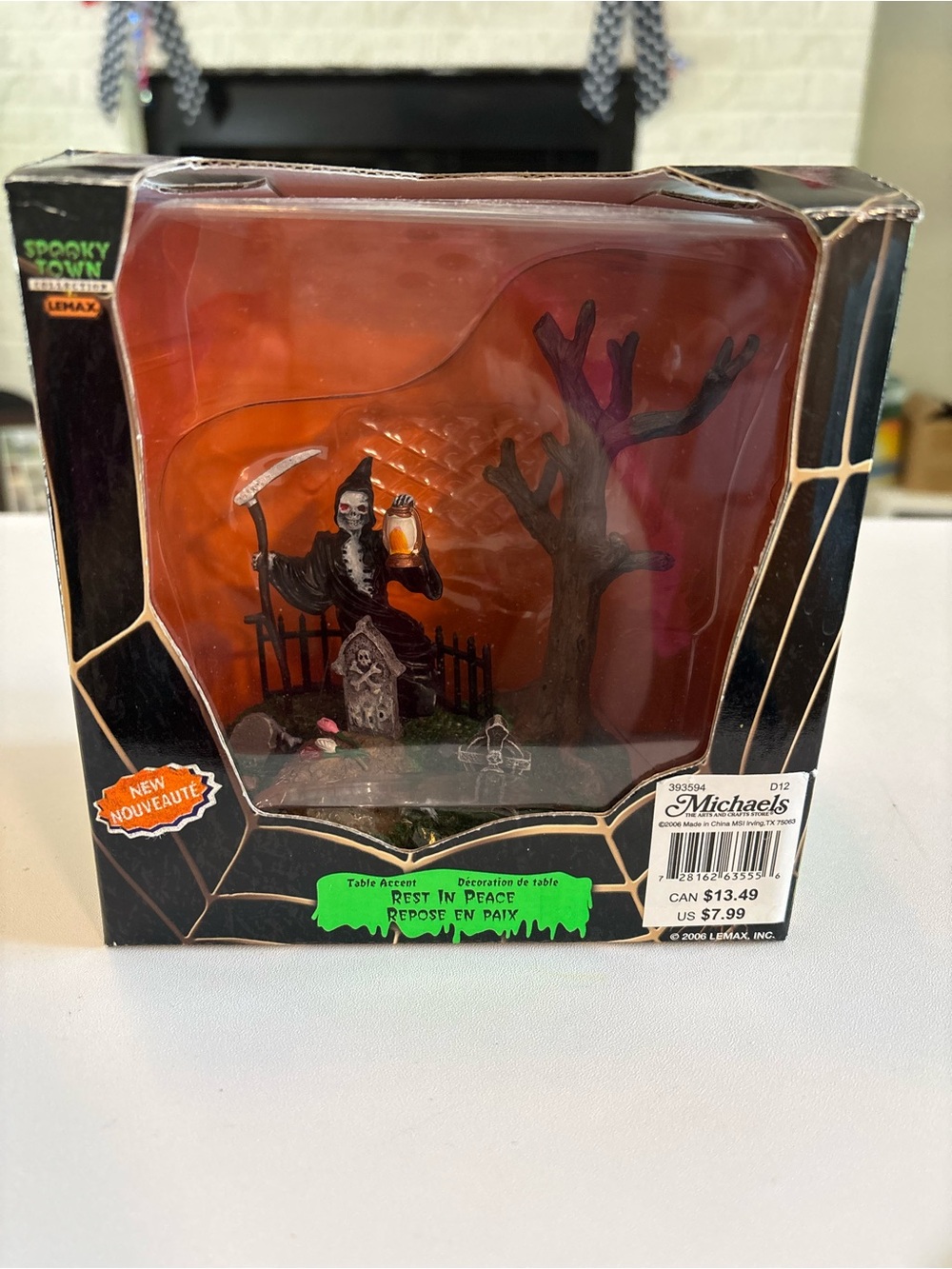 Lemax Spooky Town Rest In Peace #63555 Halloween Table Accent 2006 Grim Reaper